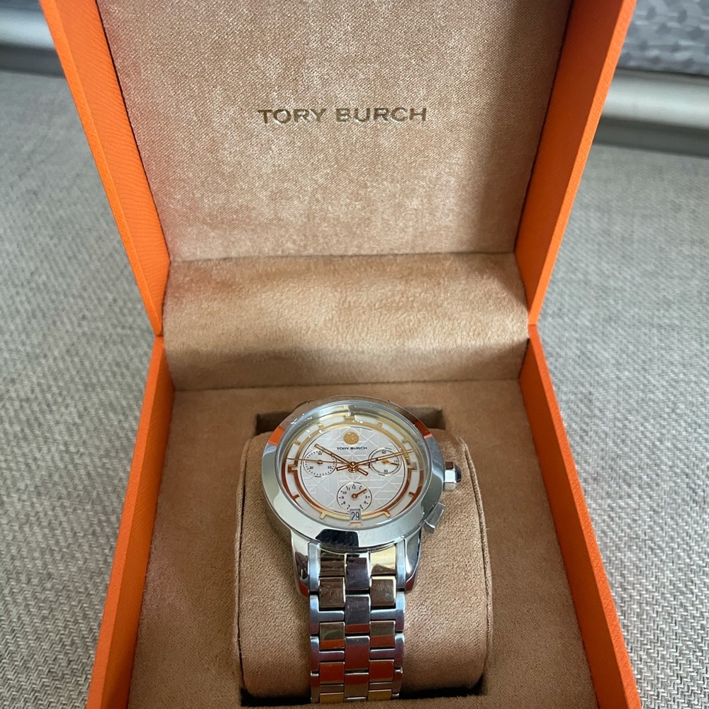 Tory Burch gold silver watch